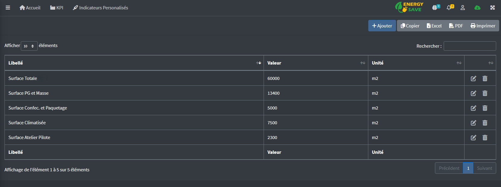 Software Constants Entry Interface